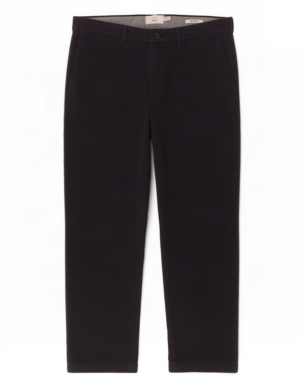 Calça masculina de terno reto Marks & Spencer W36 L31 algodão azul marinho