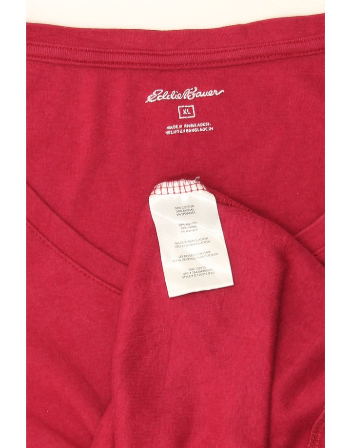 EDDIE BAUER Womens Top Long Sleeve UK 18 XL Burgundy Cotton Vintage Eddie Bauer and Second-Hand Eddie Bauer from Messina Hembry 