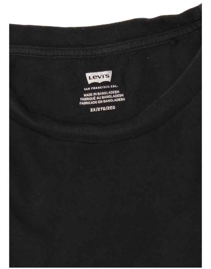 Camiseta feminina Levi's UK 20 2XL algodão preto