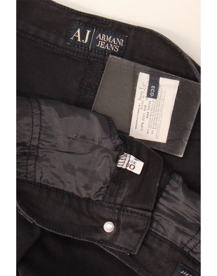 ARMANI Calça jeans feminina bootcut W30 L30 algodão preto