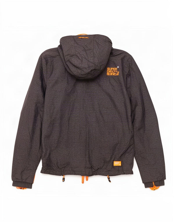 Jaqueta corta-vento masculina Superdry com capuz e blusão UK 38 cinza médio nylon