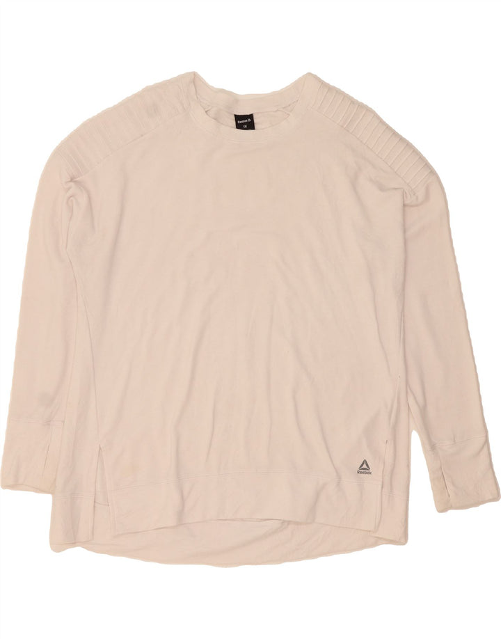 REEBOK Mens Sweatshirt Jumper XL White Polyester Vintage Reebok and Second-Hand Reebok from Messina Hembry 