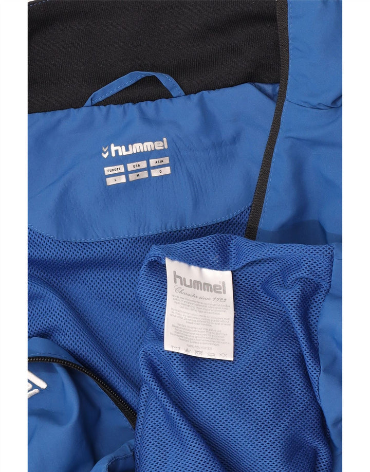 Hummel Mens Graphic Tracksuit Top Jacket Médio Azul Colourblock Poliéster