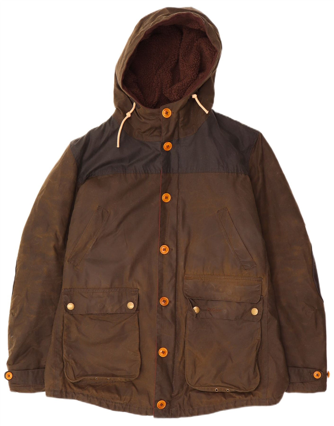Jaqueta masculina de algodão encerado com capuz Barbour Reino Unido 40 grande marrom