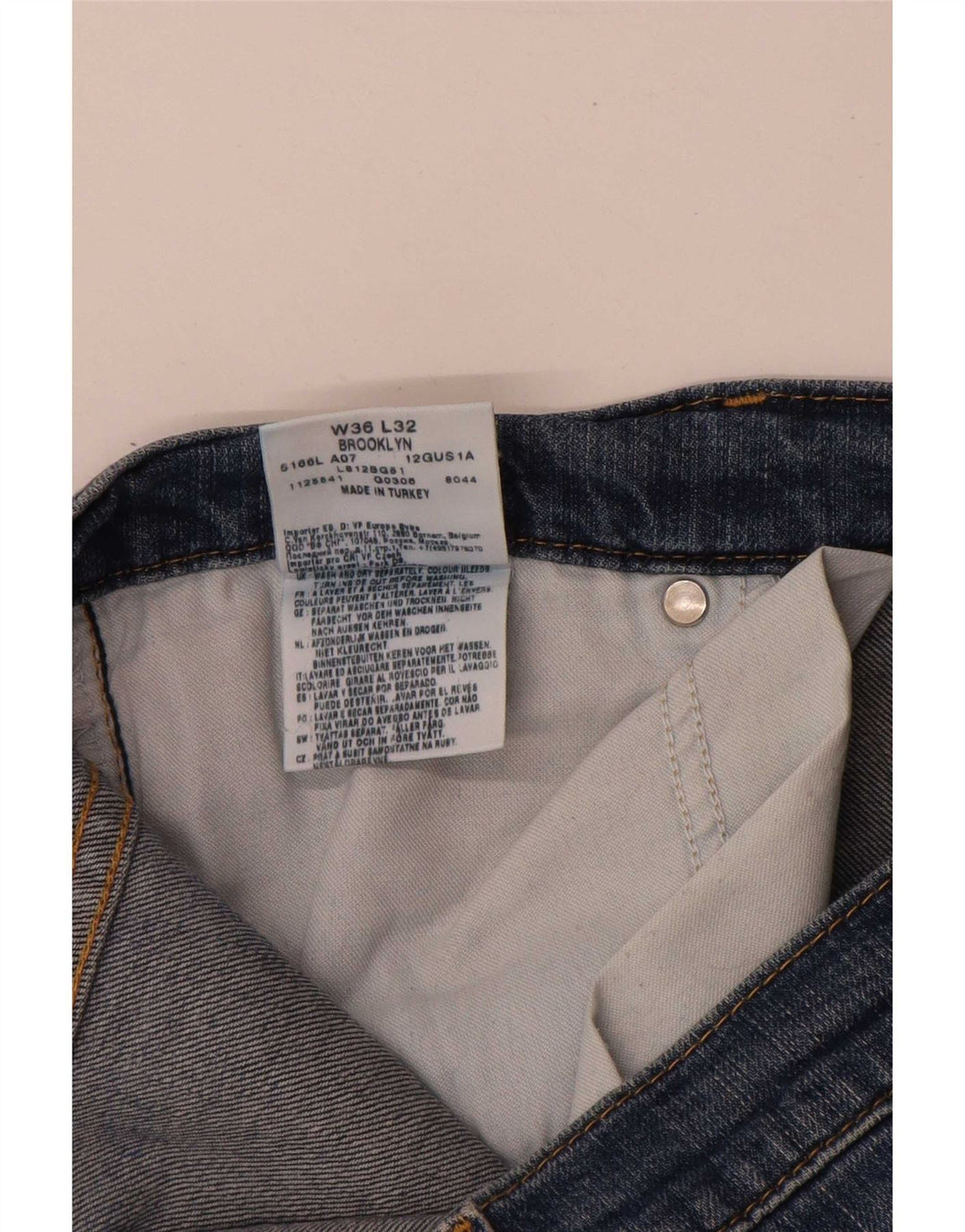 Lee Womens Brooklyn Straight Jeans W36 L30 Azul Algodão