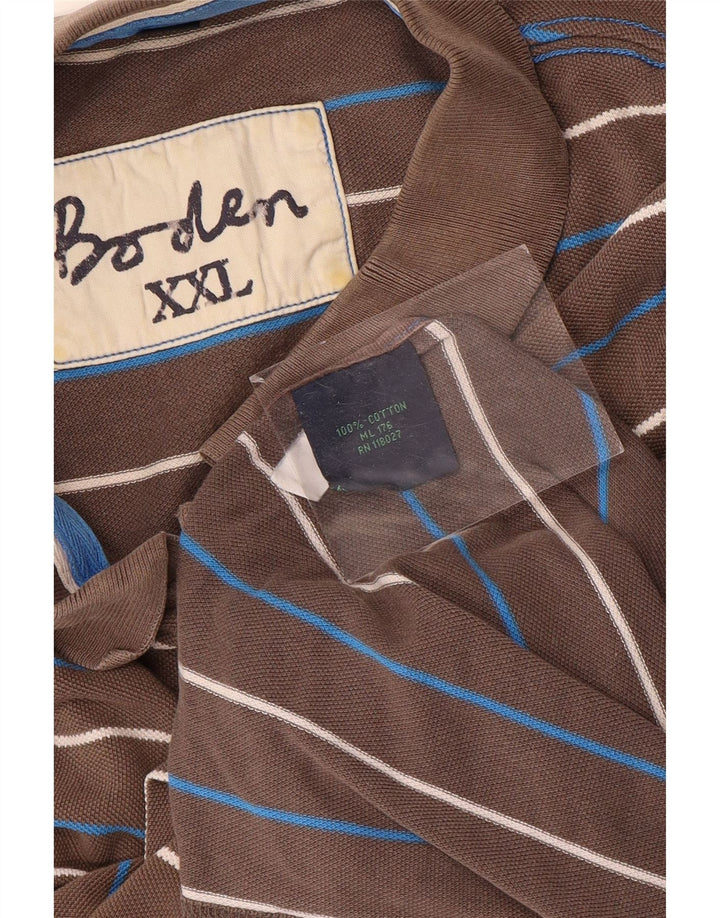 Camisa polo masculina Boden 2XL algodão listrado cinza