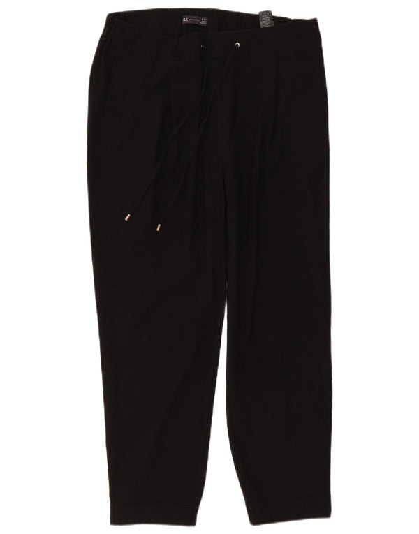 Calça casual feminina Marks & Spencer cônica Reino Unido 16 grande W36 L27 preta