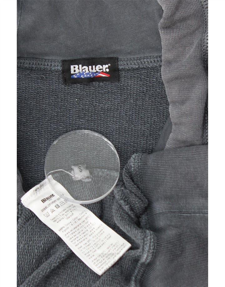 BLAUER Suéter masculino com capuz e algodão cinza pequeno