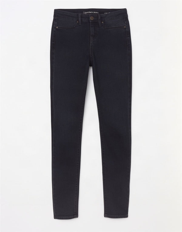 Calvin Klein Legging feminina skinny jeans W27 L28 algodão azul marinho