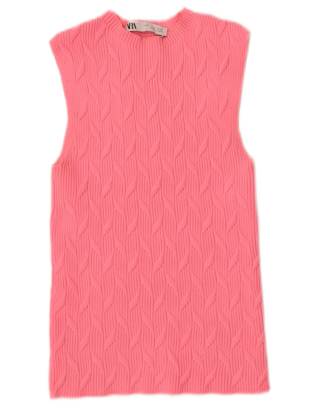 Zara Womens Crop Vest Tank Top UK 8 Pequeno Poliéster Rosa