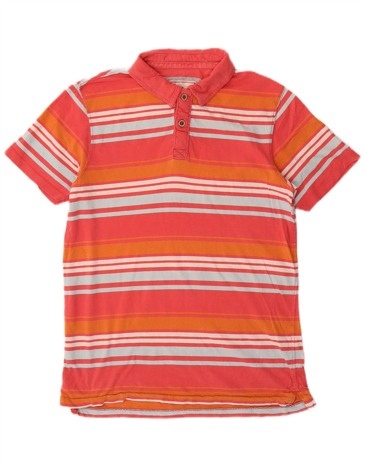 Camisa polo masculina Fat Face pequena listrada vermelha