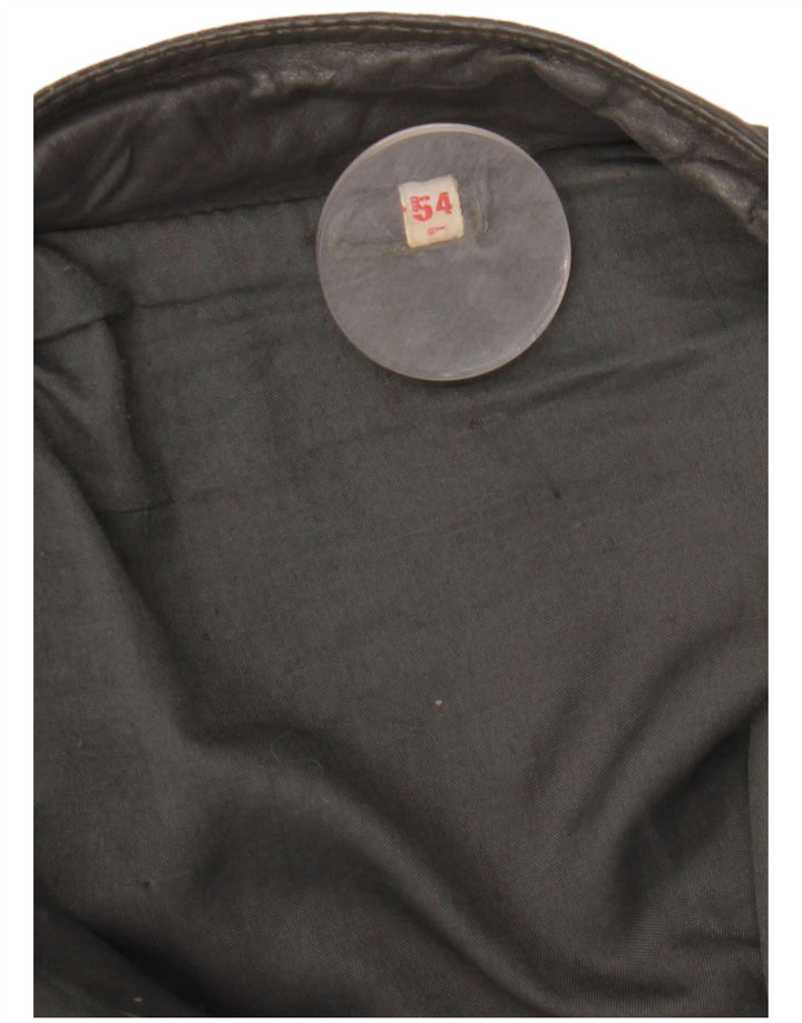 Jaqueta de couro masculina vintage IT 54 2XL cinza