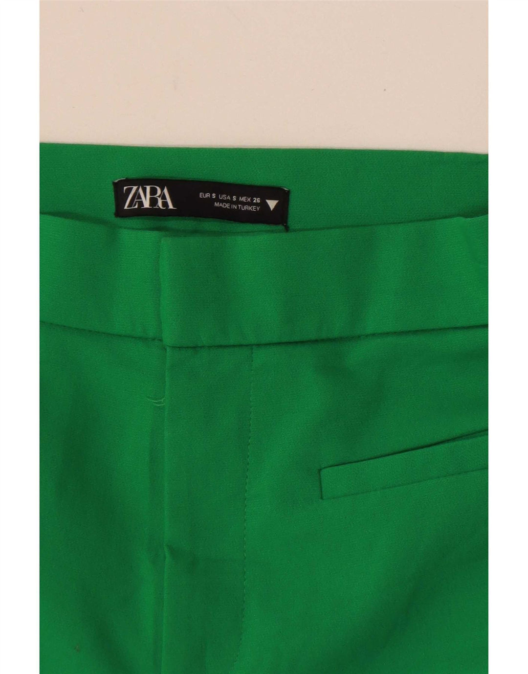 Calça capri feminina Zara pequena W26 L22 verde