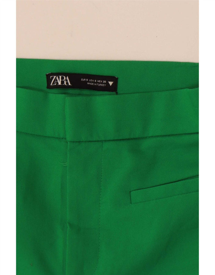 Calça capri feminina Zara pequena W26 L22 verde