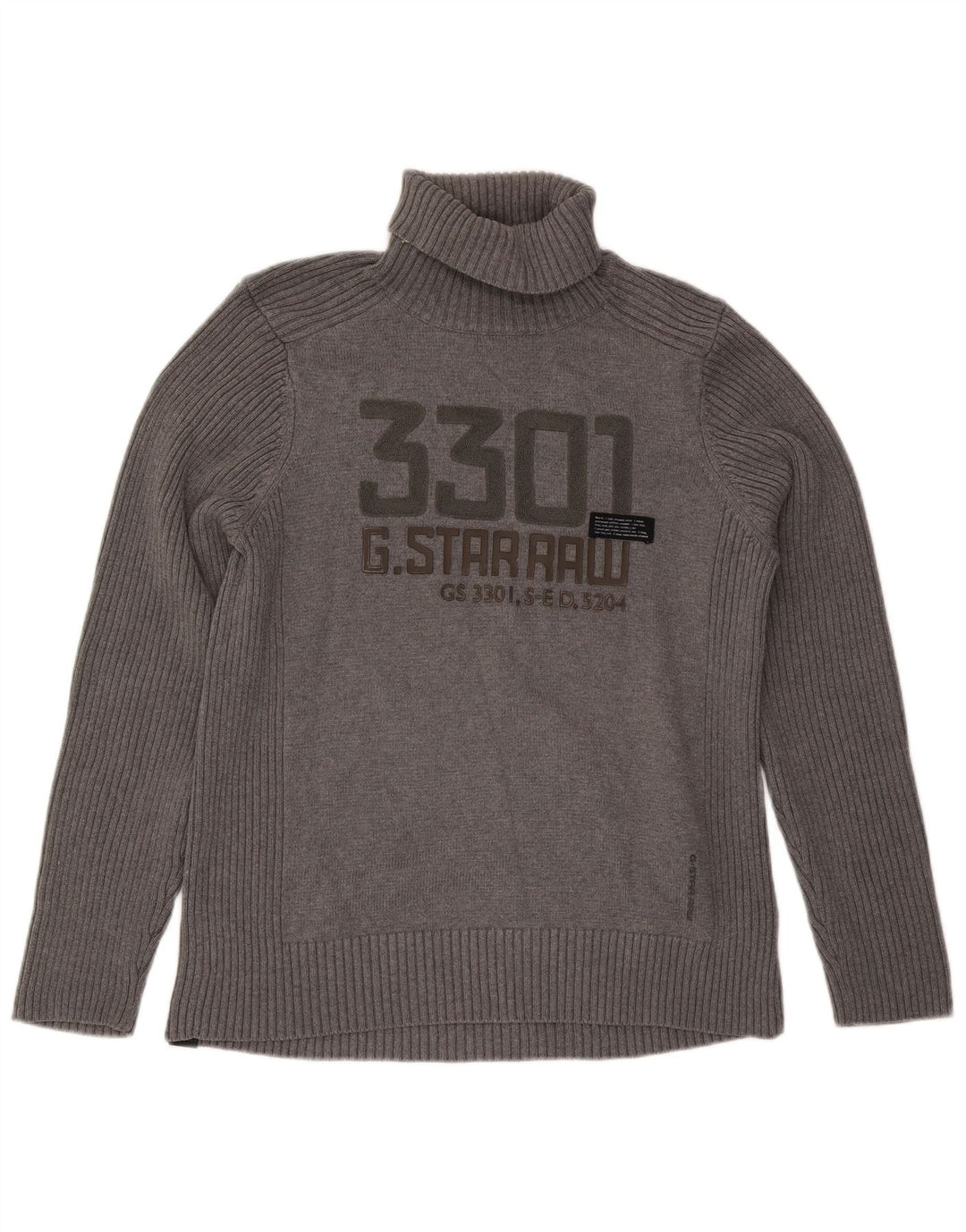 Suéter masculino G-Star com gola redonda e algodão cinza XL
