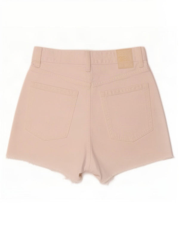 Zara Womens High Waist Denim Shorts EU 34 2XS W24 White