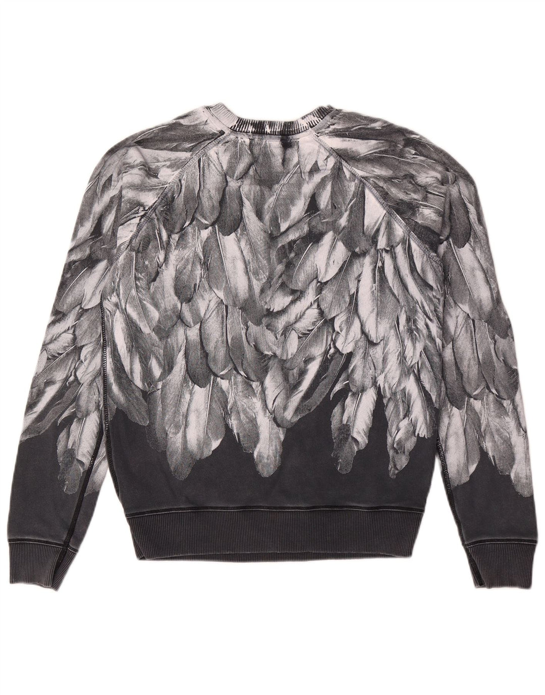 Diesel masculino gráfico moletom jumper pequeno algodão preto