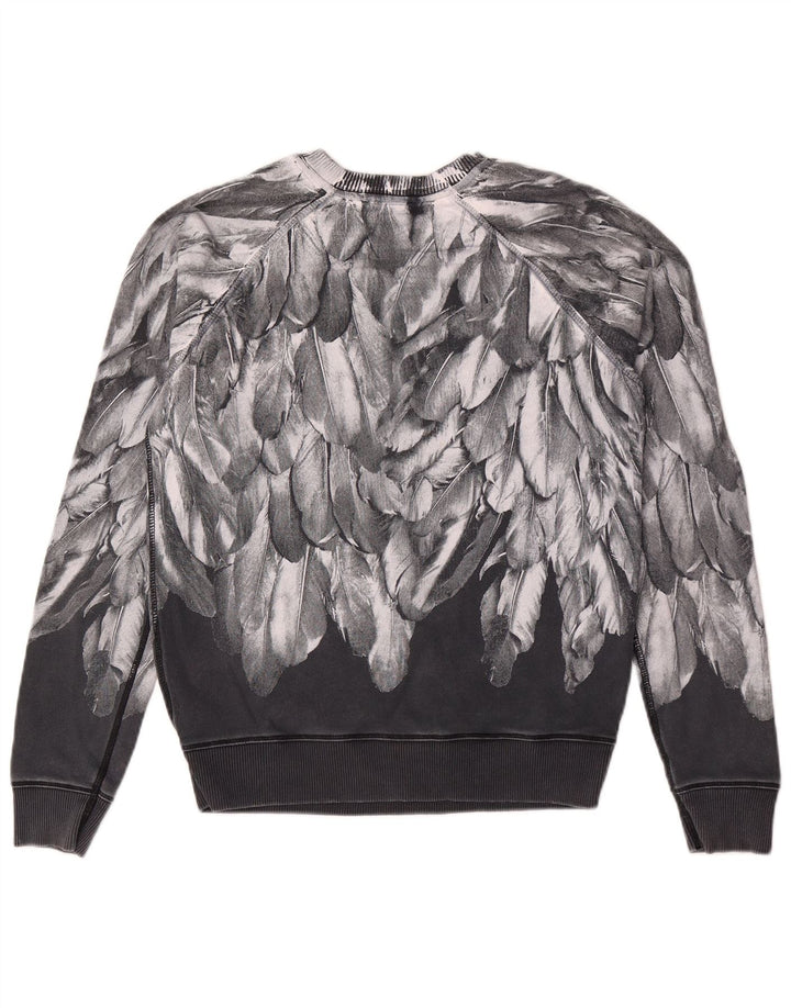 Diesel masculino gráfico moletom jumper pequeno algodão preto