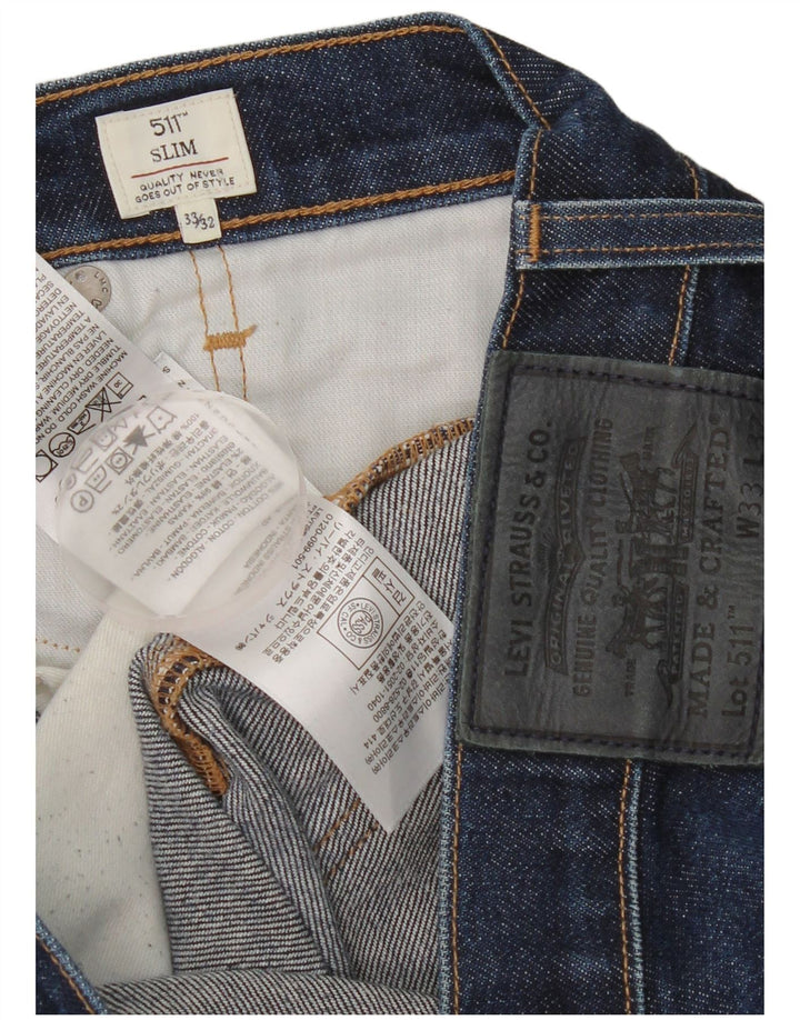 Calça Jeans Levis 511 Slim Masculina W33 L32 Azul Algodão