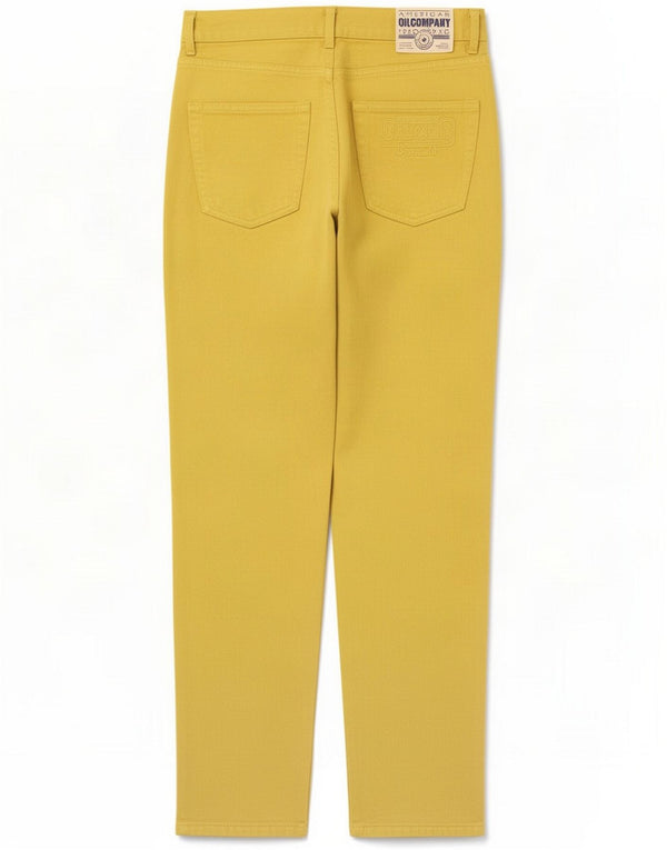 Oil Company Mens Tapered Jeans IT 50 Grande W34 L33 Algodão Amarelo