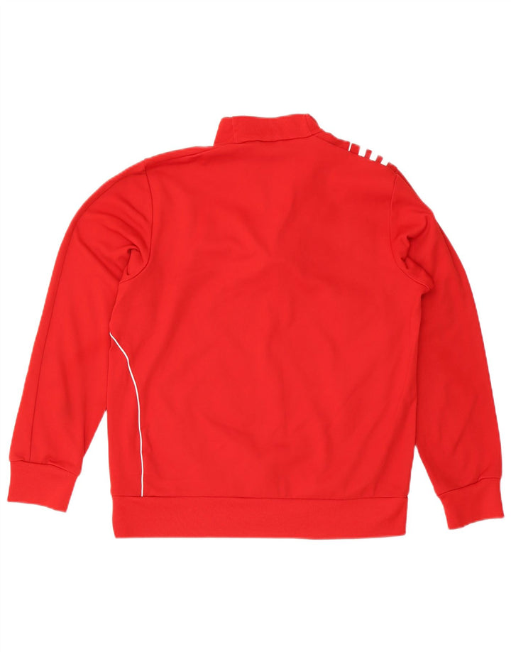 Adidas Mens Zip Neck Moletom Jumper Médio Poliéster Vermelho