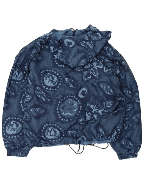 Jaqueta vintage masculina solta gráfica reversível Reino Unido 38 Médio Azul Floral
