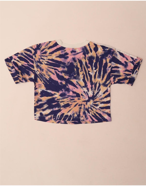 Camiseta feminina Adidas Crop Graphic Top UK 12 Médio Multicolorido Tie Dye