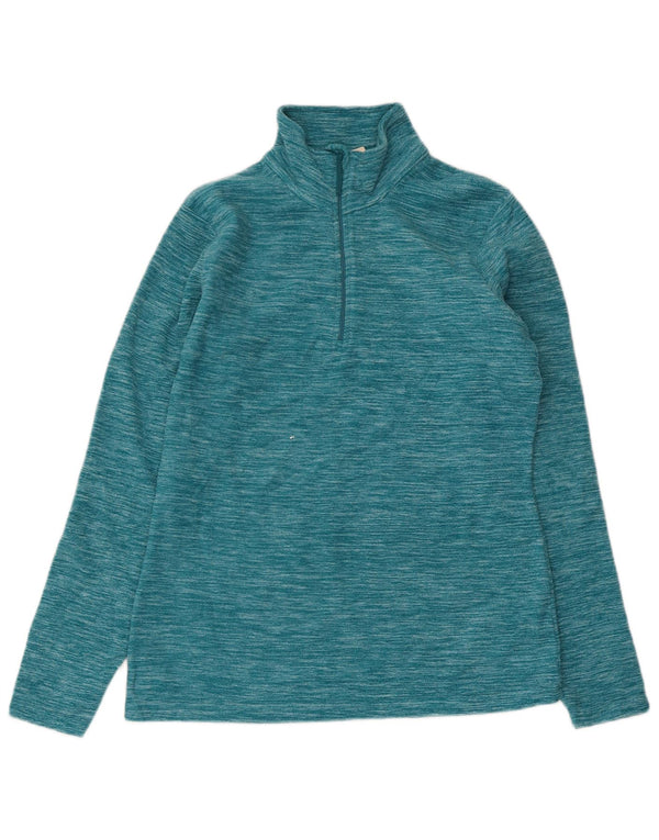 Suéter de lã feminino Mountain Warehouse com zíper e gola UK 10 pequeno azul manchado