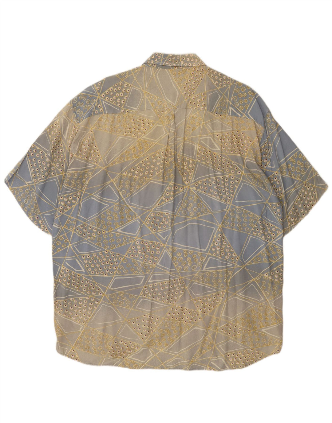 Camisa masculina de manga curta MAC FASHION grande azul geométrica