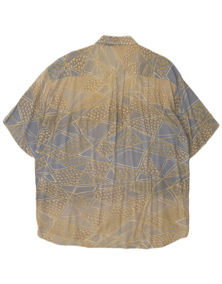 Camisa masculina de manga curta MAC FASHION grande azul geométrica