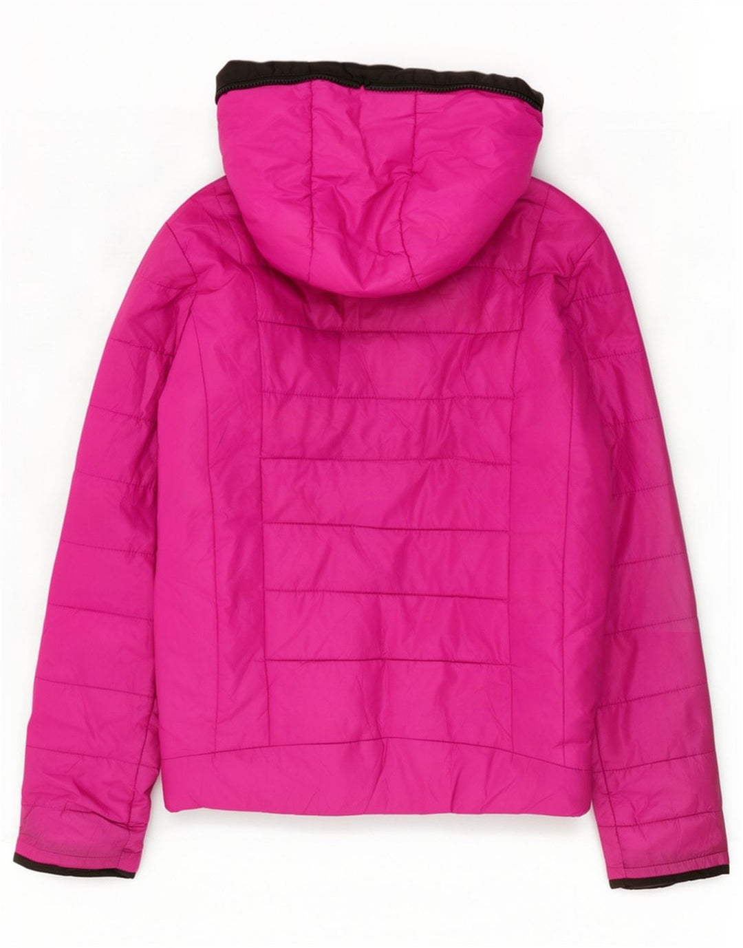 Jaqueta acolchoada com capuz e capuz feminino Kappa UK 10 poliéster rosa pequeno