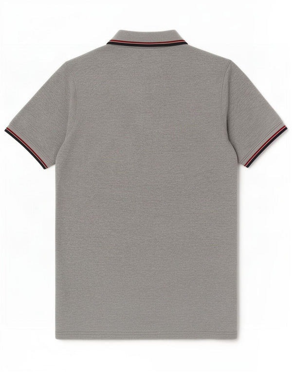 Camisa polo masculina Jack & Jones pequena listrada cinza algodão