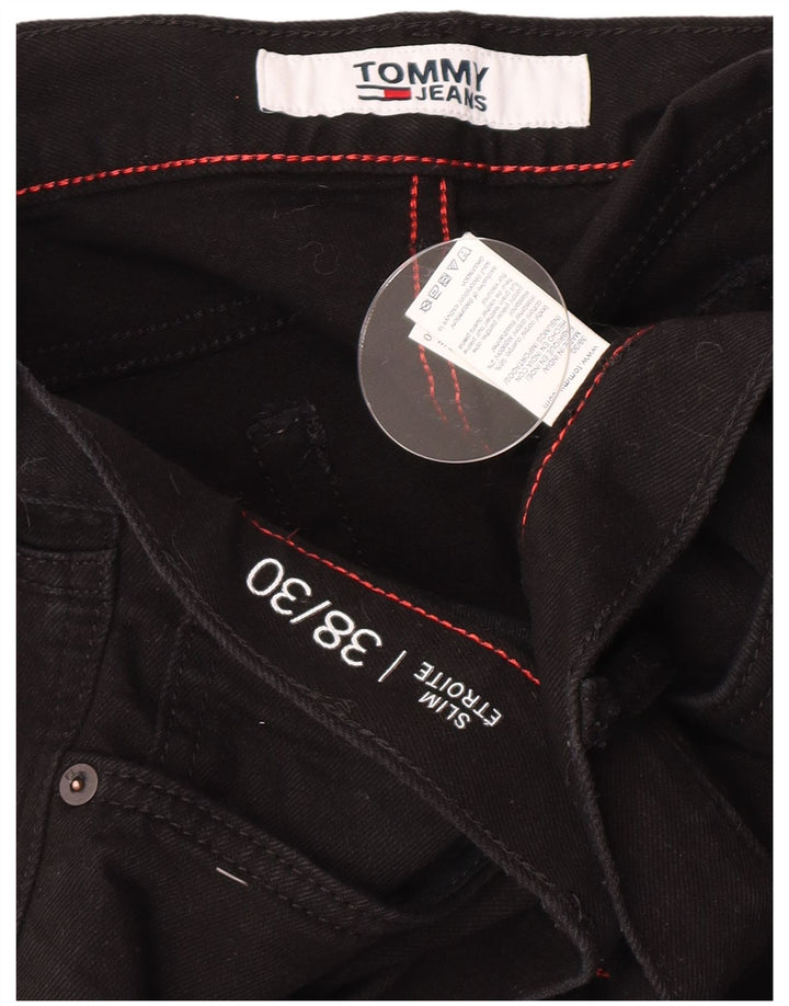Tommy Hilfiger Masculino Slim Jeans W38 L30 Algodão Preto
