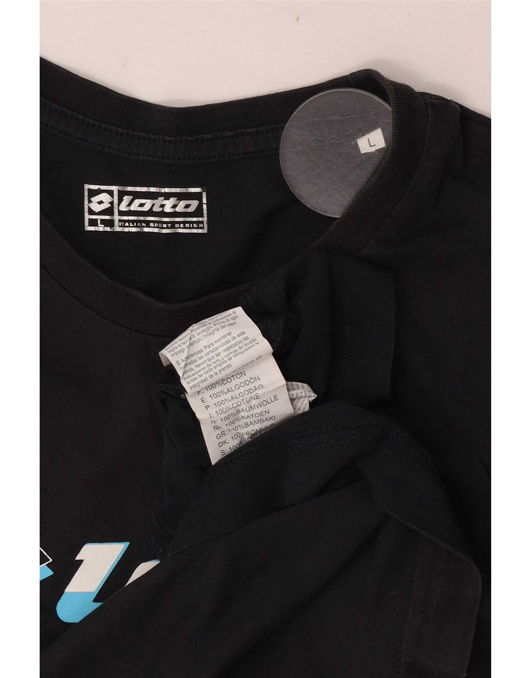 Lotto Mens Graphic Vest Top Grande Algodão Preto