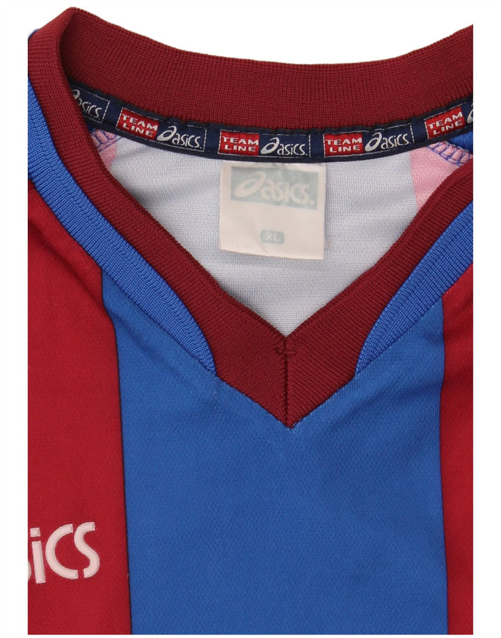Asics Mens Graphic Top Manga Longa XL Azul Listrado Poliéster