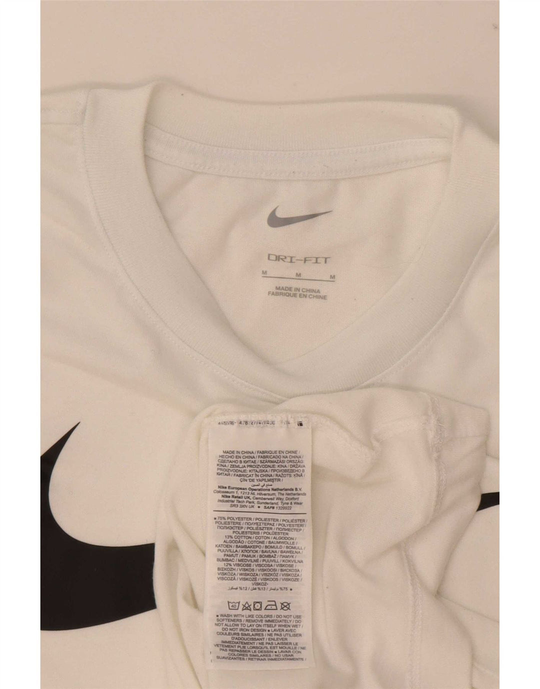 Camiseta masculina Nike Dri Fit Graphic Top Médio Branco Poliéster