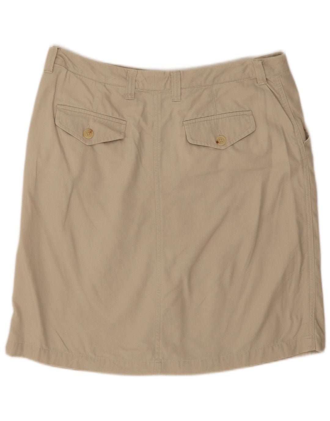 EDDIE BAUER Saia reta feminina EUA 12 grande W34 algodão bege