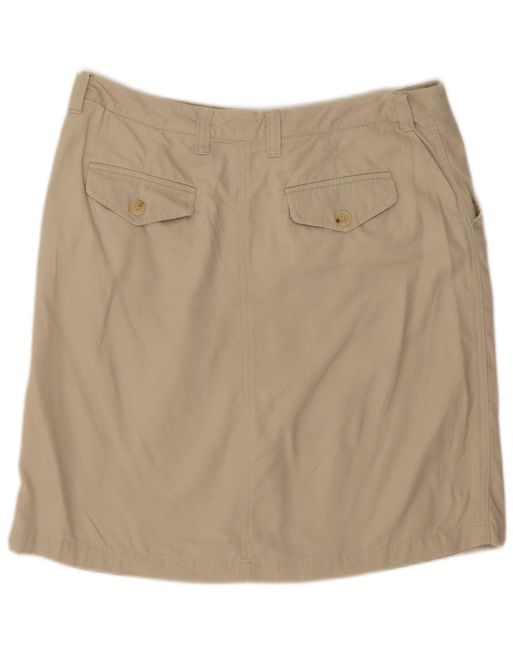 EDDIE BAUER Saia reta feminina EUA 12 grande W34 algodão bege