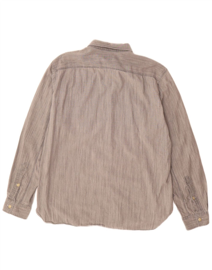 J. Crew Camisa masculina sob medida de algodão cinza grande