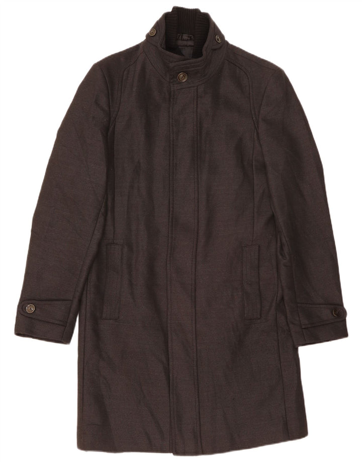 Zara Mens Trench Coat UK 38 Médio Preto