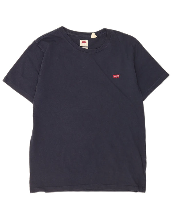 Camiseta masculina padrão Levi's Top pequeno algodão azul marinho