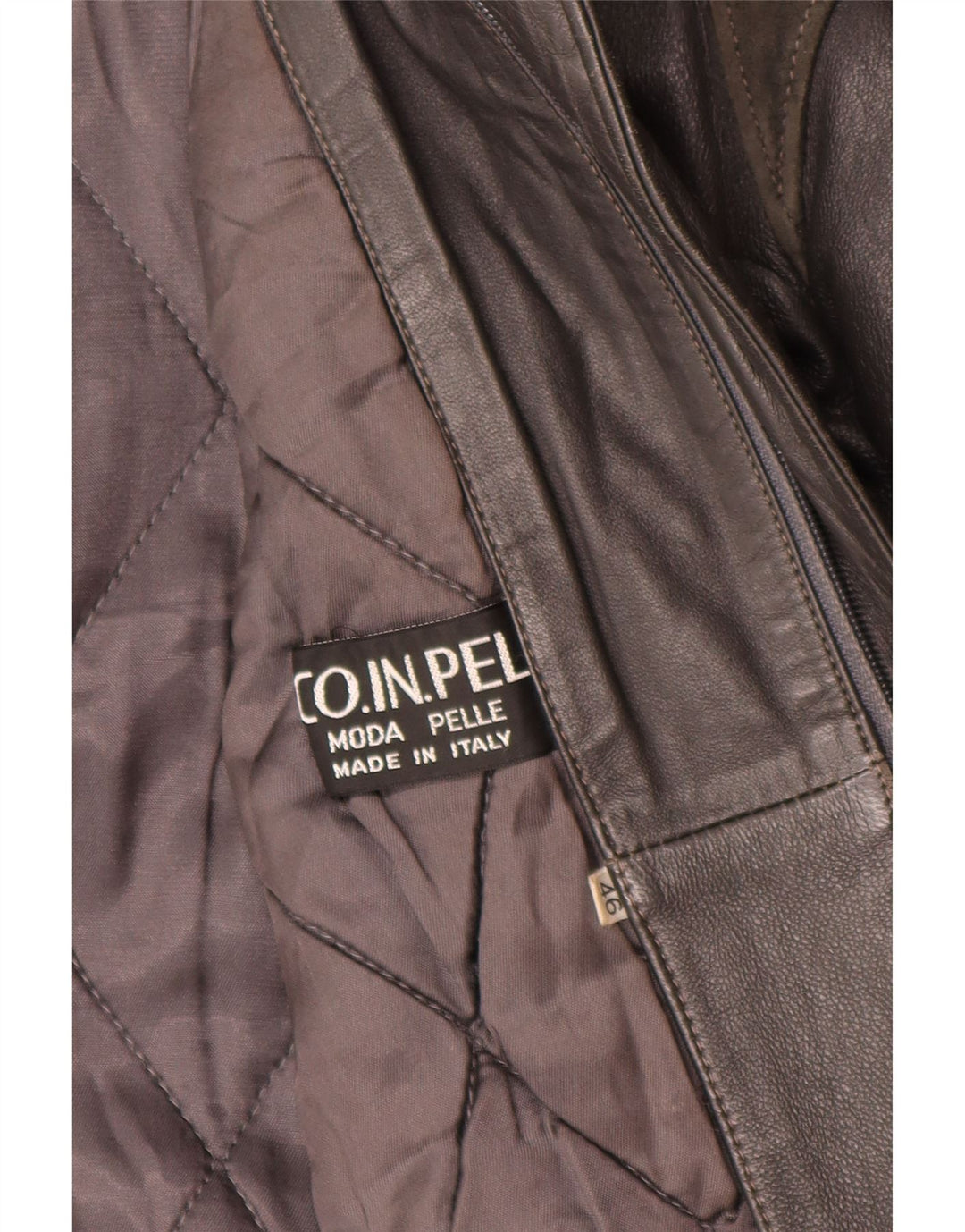 Jaqueta de couro masculina vintage IT 46 pequeno bloco colorido preto
