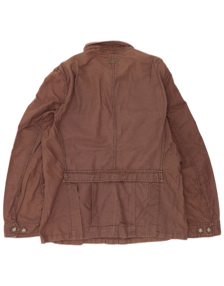 Jaqueta utilitária reversível feminina Marlboro Classics EU 50 3XL algodão marrom