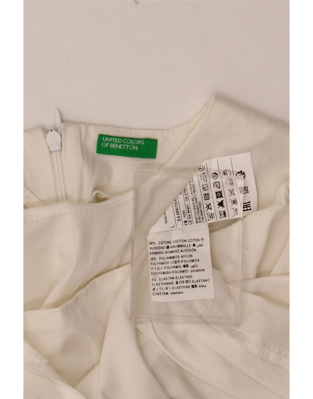 Blusa feminina BENETTON 8-9 anos grande algodão branco