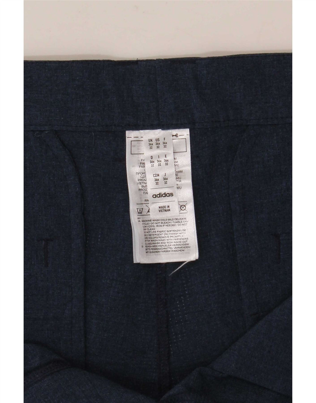 Calça Chino Reta Masculina Adidas W36 L28 Azul Marinho Poliéster