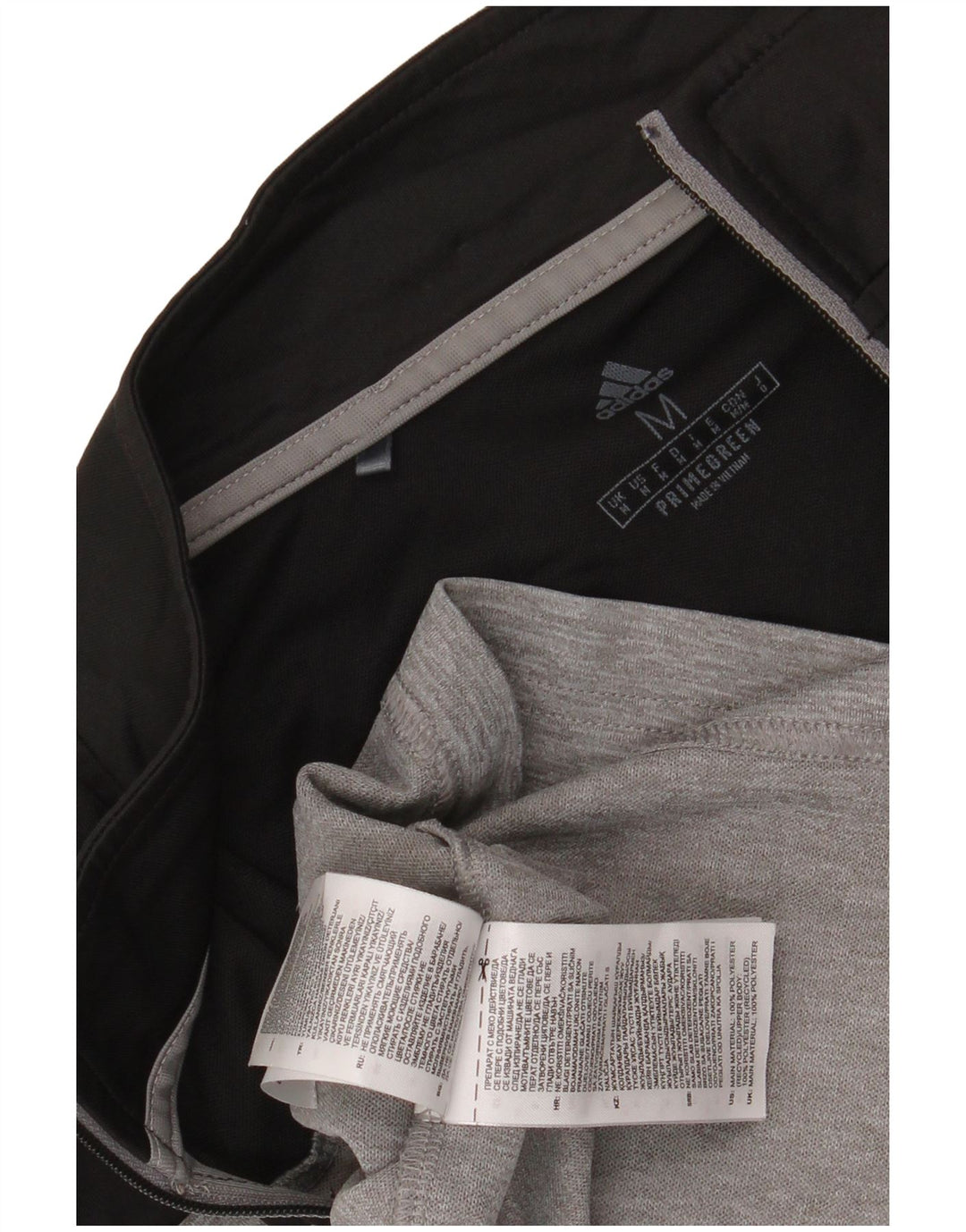 ADIDAS Mens Zip Neck Pullover Treino Top Cinza Médio Colourblock