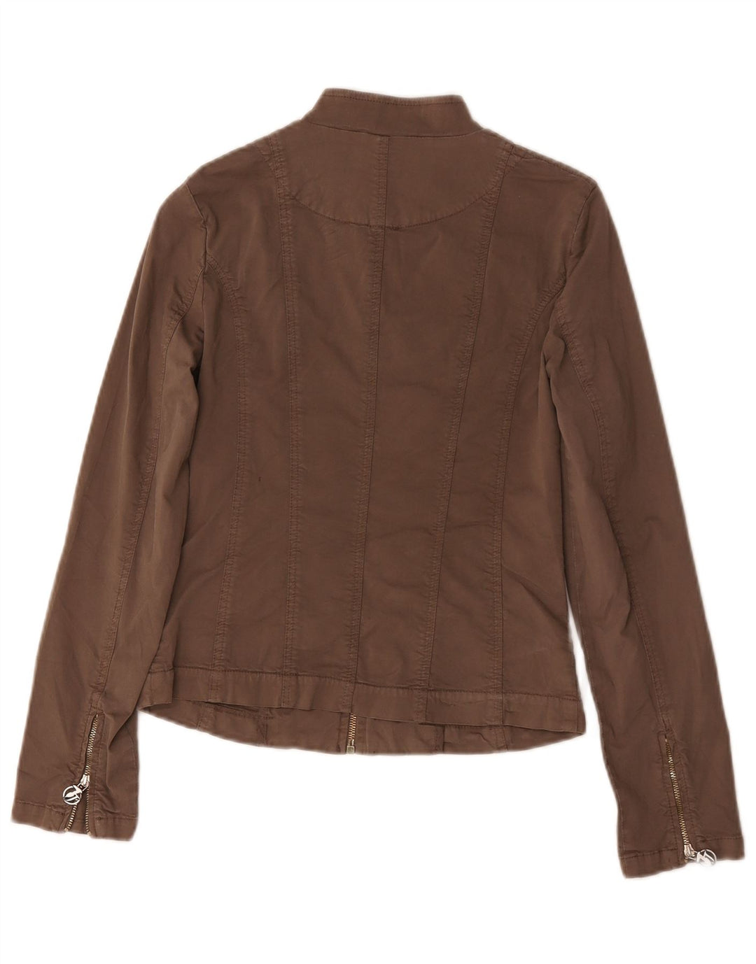 Jaqueta bomber feminina Trussardi Jeans UK 8 pequena bege