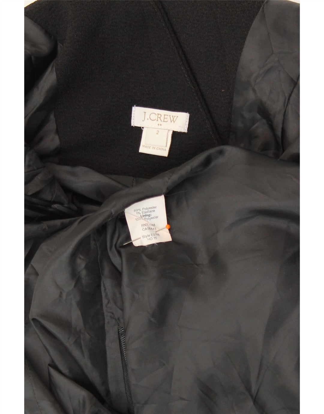 J. Crew Vestido feminino sem mangas com bainha US 2 XS preto poliéster