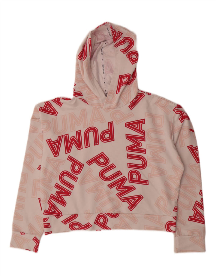 Jumper com capuz gráfico feminino PUMA 13-14 anos algodão branco
