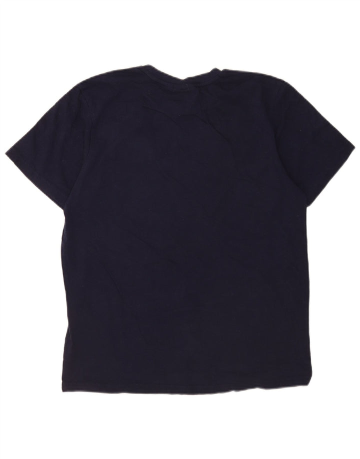Camiseta masculina Fila Graphic Top médio azul marinho algodão colorblock
